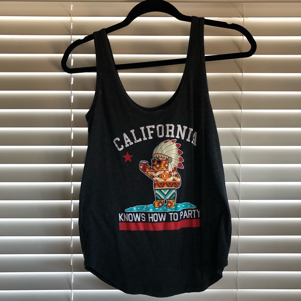 Riot Society California Knows How to Party Graphic Tank Top XS